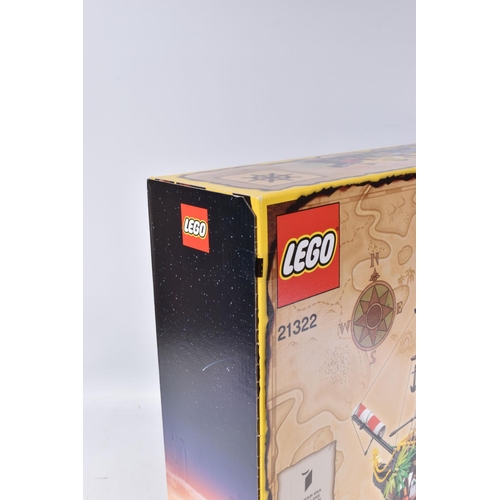 103 - A BOXED LEGO IDEAS 030 PIRATES OF BARACUDA BAY SET, numbered 21322, box has been opened from one end... 