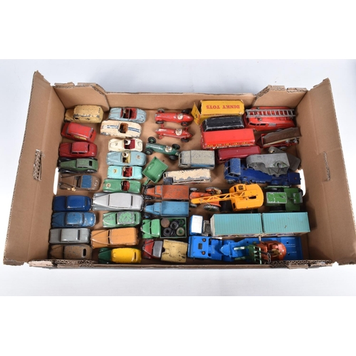 118 - A QUANTITY OF UNBOXED AND ASSORTED PLAYWORN DIECAST AND PLASTIC VEHICLES, to include part boxed Dink... 