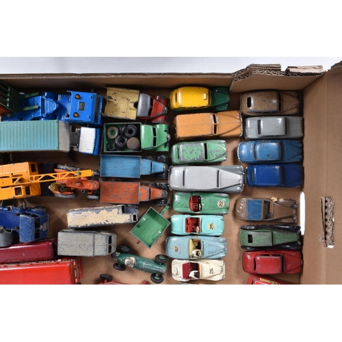 118 - A QUANTITY OF UNBOXED AND ASSORTED PLAYWORN DIECAST AND PLASTIC VEHICLES, to include part boxed Dink... 