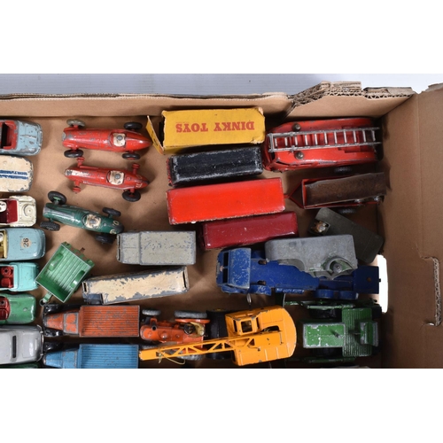 118 - A QUANTITY OF UNBOXED AND ASSORTED PLAYWORN DIECAST AND PLASTIC VEHICLES, to include part boxed Dink... 