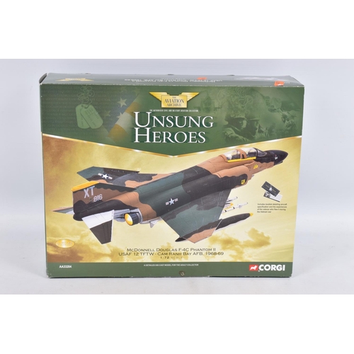 127 - THREE BOXED CORGI CLASSICS THE AVIATION ARCHIVE AIRCRAFT MODELS, Unsung Heroes McDonnell Douglas F-4... 