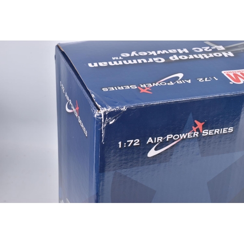 130 - FOUR BOXED HOBBYMASTER AIR POWER SERIES 1:72 SCALE DIECAST MODEL AIRCRAFTS, the first is a Northrop ... 