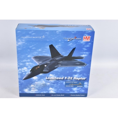 130 - FOUR BOXED HOBBYMASTER AIR POWER SERIES 1:72 SCALE DIECAST MODEL AIRCRAFTS, the first is a Northrop ... 