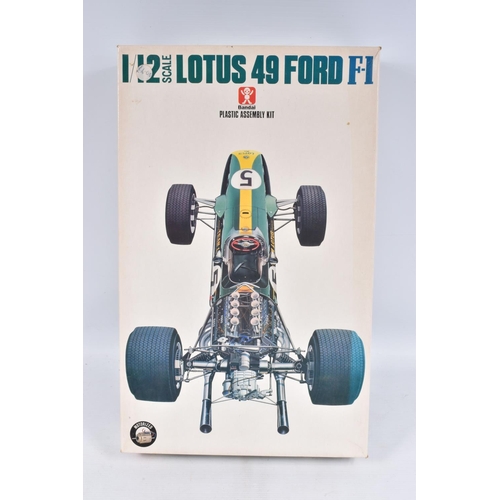 144 - THREE UNBUILT MODEL KITS, to include a Tamiya Series  No.5 Matra MS11 F1 1:12 scale unbuilt set, FA-... 