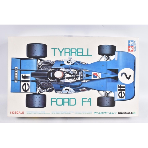 146 - TWO UNBUILT TAMIYA 1:12 SCALE KITS, the first a Tyrrell Ford F1 Big Scale 9, kit no. BS1209 1800, in... 