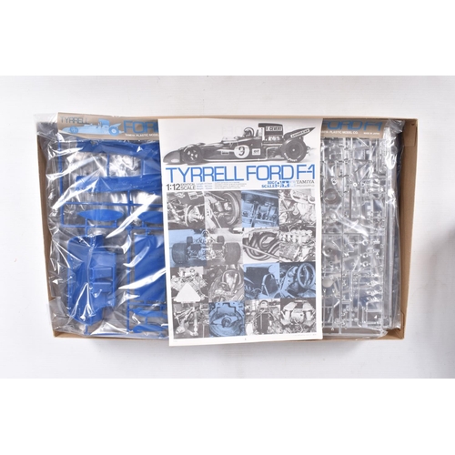 146 - TWO UNBUILT TAMIYA 1:12 SCALE KITS, the first a Tyrrell Ford F1 Big Scale 9, kit no. BS1209 1800, in... 