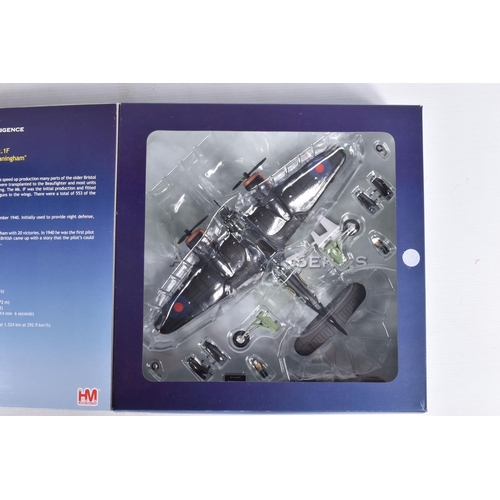 147 - SIX BOXED HOBBY MASTER AIR POWER SERIES DIECAST MODEL AIRCRAFTS, the first is a limited edition 1:48... 