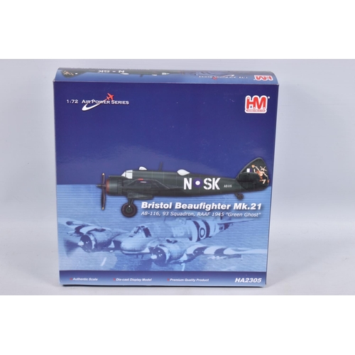 147 - SIX BOXED HOBBY MASTER AIR POWER SERIES DIECAST MODEL AIRCRAFTS, the first is a limited edition 1:48... 