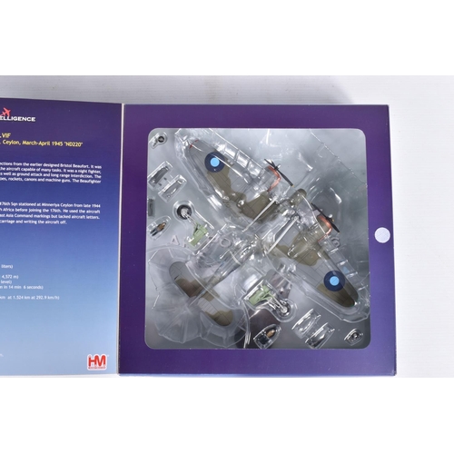 147 - SIX BOXED HOBBY MASTER AIR POWER SERIES DIECAST MODEL AIRCRAFTS, the first is a limited edition 1:48... 