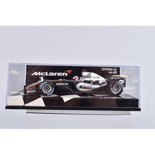 152 - FIVE BOXED MINICHAMPS 1:43 SCALE MODEL VEHICLES, the first is a March Ford 2-4-0 Six-Wheeler 1976, i... 