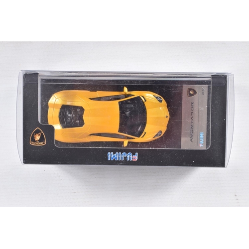 159 - FOUR BOXED MODEL VEHICLES, the first is a Fujimi Resin Collection 2011 Lamborghini Aventador Giallo ... 