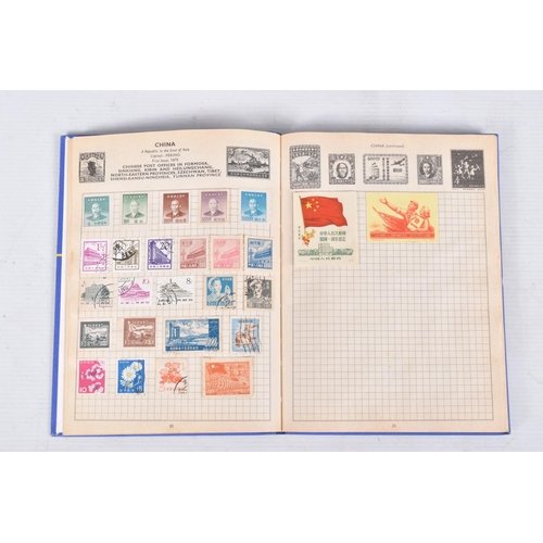 366 - MAINLY USED STAMP COLLECTION IN FIVE ALBUMS WITH STRENGTH IN GB, COMMONWEALTH AND FRANCE