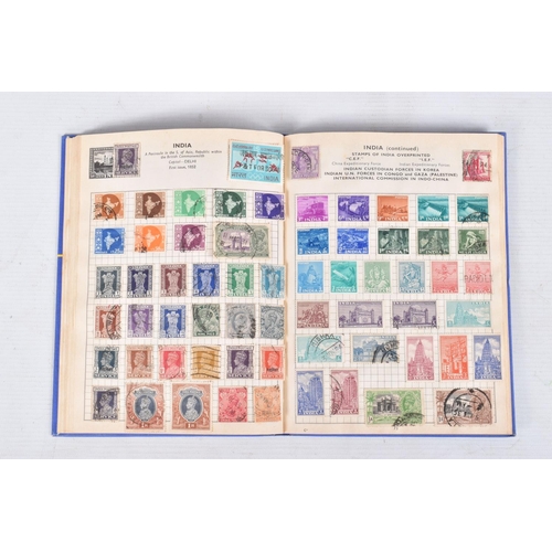 366 - MAINLY USED STAMP COLLECTION IN FIVE ALBUMS WITH STRENGTH IN GB, COMMONWEALTH AND FRANCE