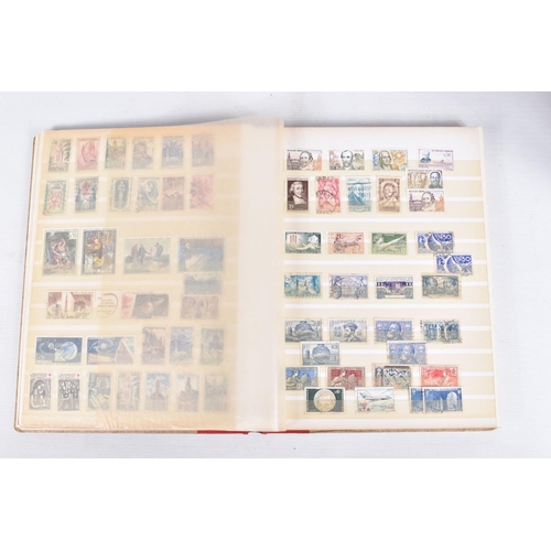 366 - MAINLY USED STAMP COLLECTION IN FIVE ALBUMS WITH STRENGTH IN GB, COMMONWEALTH AND FRANCE