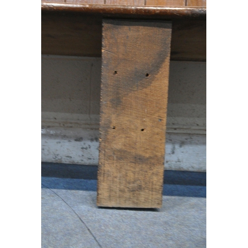 1234 - A 19TH CENTURY PINE CHURCH PEW, from Acresford Methodist Church, length 202cm x depth 42cm x height ... 