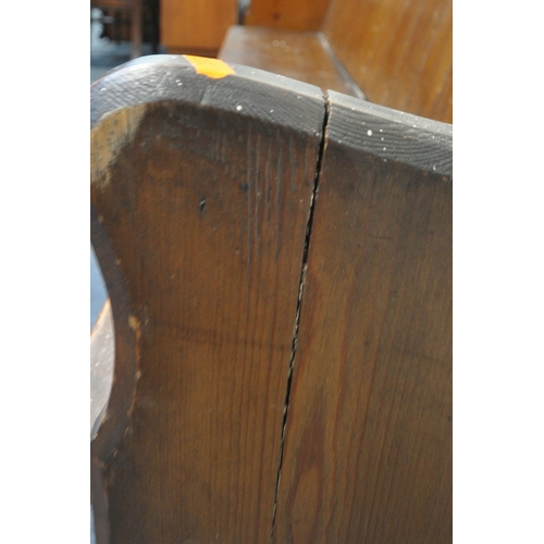 1234 - A 19TH CENTURY PINE CHURCH PEW, from Acresford Methodist Church, length 202cm x depth 42cm x height ... 