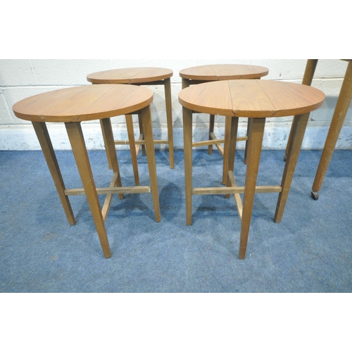 1260 - A SET OF MID CENTURY TEAK PAUL HUNDEVAD NESTING TABLES, comprising one large table and four smaller ... 