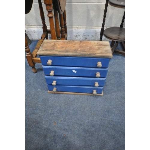 1264 - A SELECTION OF OCCASIONAL FURNITURE, to include a 20th century oak gate leg table, open width 91cm x... 