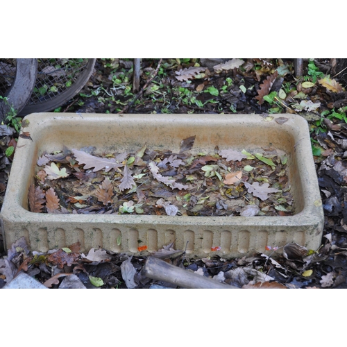 1007 - A VINTAGE SHALLOW BELFAST SINK, width 79cm x depth 48cm x height 13cm, along with another Belfast si... 