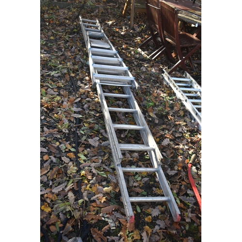 1038 - A CLIMA ALUMINIUM DOUBLE EXTENSION LADDER, extended length 7.3m x closed length 4m, and an aluminium... 