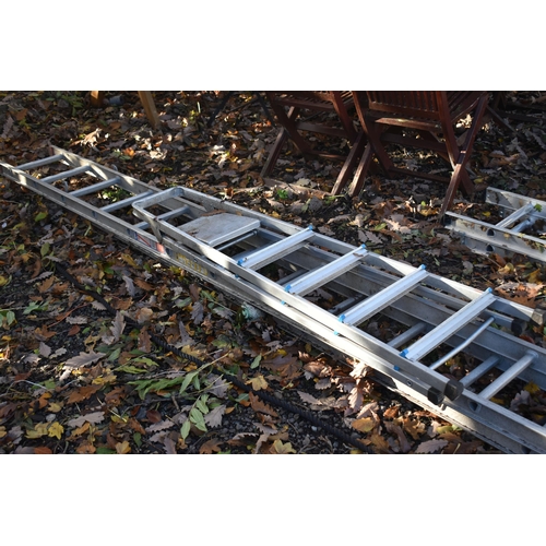 1038 - A CLIMA ALUMINIUM DOUBLE EXTENSION LADDER, extended length 7.3m x closed length 4m, and an aluminium... 