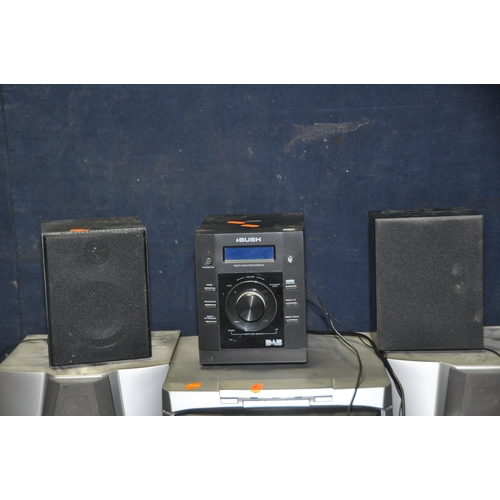 1063 - A SELECTION OF AUDIO EQUIPMENT comprising of two Bush NE 8061 mini hi fi's both with remotes, a Bush... 