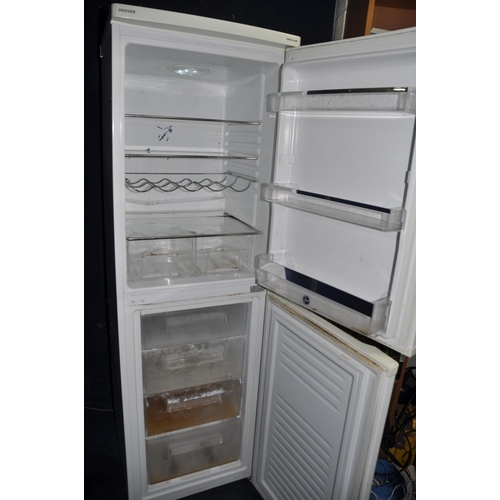 1069 - A HOOVER HRFA54W FRIDGE FREEZER width 55cm depth 55cm height 175cm (PAT pass and working at 0 and -2... 