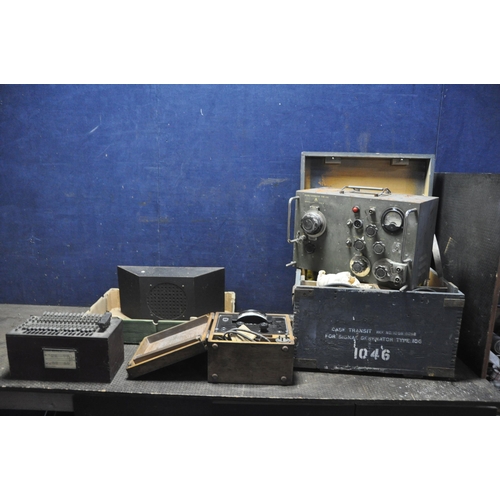 1080 - FOUR ITEMS OF VINTAGE ELECTRONIC TEST EQUIPMENT comprising of a cased Type 106 signal generator, a w... 