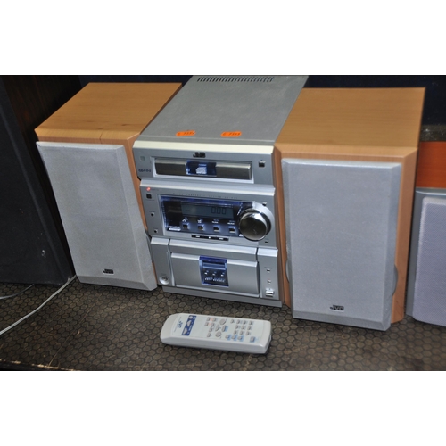 1089 - A JVC UX-P55 MICRO HI FI with matching speakers and remote, a Technika micro hi fi with matching spe... 