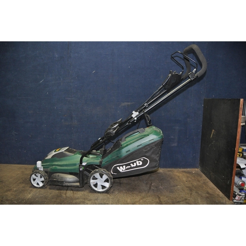 1105 - A WEBB ELECTRIC LAWN MOWER with grassbox, 33cm cut (PAT pass and working)