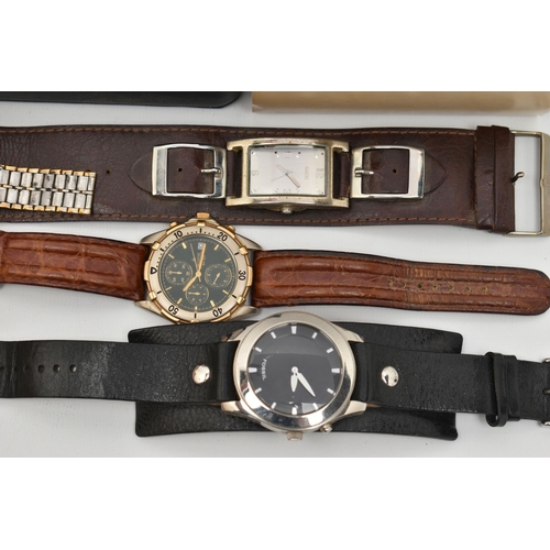 124 - A SELECTION OF WRISTWATCHES, to include a gents boxed 'Klaus-Kobec Diamond Couture' watch, with a ro... 