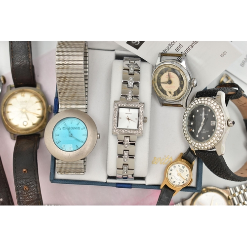 133 - A BOX OF ASSORTED WRISTWATCHES, to include a 'Smiths Empire' 5 jewels watch, manual wind, Arabic num... 