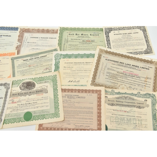 135 - A BOX OF PENS, POSTCARDS, SHARE CERTIFICATES, ETC, including five early 20th century embroidered pos... 