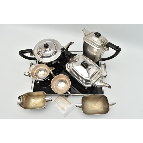 138 - A BOX OF ASSORTED WHITE METAL, to include a three piece tea set, including a tea pot, milk jug and s... 