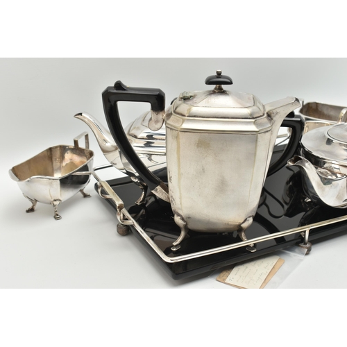 138 - A BOX OF ASSORTED WHITE METAL, to include a three piece tea set, including a tea pot, milk jug and s... 