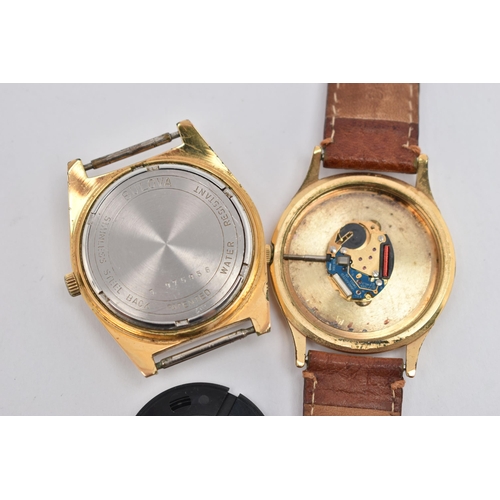 151 - A 'MARVIN' WRISTWATCH AND 'BULOVA' WATCH HEAD, quartz movement, round dial signed 'Marvin', Roman nu... 