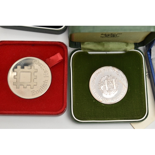 156 - A CARDBOARD CONTAINER OF BOXED MAINLY SILVER PROOF COINS, to include 15 Silver Proofs, 1992-93 Silve... 