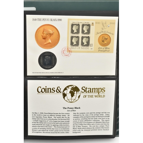 160 - FOUR ALBUMS OF COIN/STAMP COVERS, to include an album of seventeen coin covers, five Sherlock Holmes... 