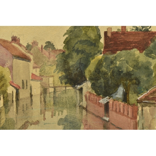 310 - A LATE 19TH CENTURY FRENCH CANAL SCENE, titled 'Nemours, August 8/82, Le Petit Riviera' verso, unsig... 