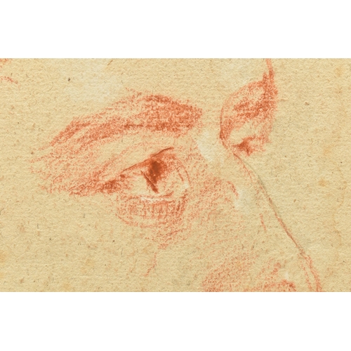 311 - AN UNSIGNED 19TH CENTURY PORTRAIT STUDY, depicting the head of a gentleman, red chalk on paper, attr... 