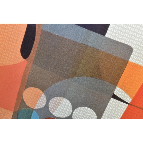 321 - FIVE DECORATIVE PRINTS, comprising a Sean Bennett abstract design, approximate size 51cm x 72cm, a p... 