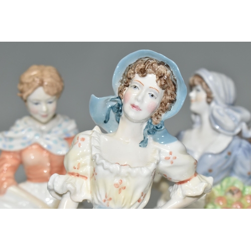 328 - THREE LIMITED EDITION ROYAL WORCESTER 'OLD COUNTRY WAYS' FIGURINES, comprising The Milkmaid 6102/950... 