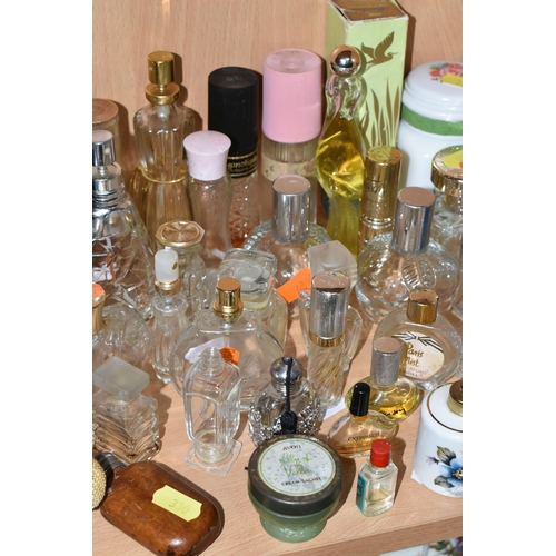 330 - A COLLECTION OF VINTAGE PERFUME AND SCENT BOTTLES, comprising a Royal Brierley iridescent blue glass... 