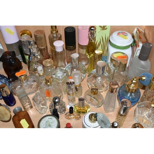 330 - A COLLECTION OF VINTAGE PERFUME AND SCENT BOTTLES, comprising a Royal Brierley iridescent blue glass... 