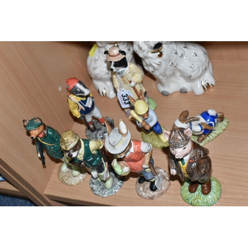 333 - A COLLECTION OF BESWICK COUNTRY FOLK FIGURES, comprising 'Shepherd Sheepdog' ECF5, 'Hiker Badger' EC... 