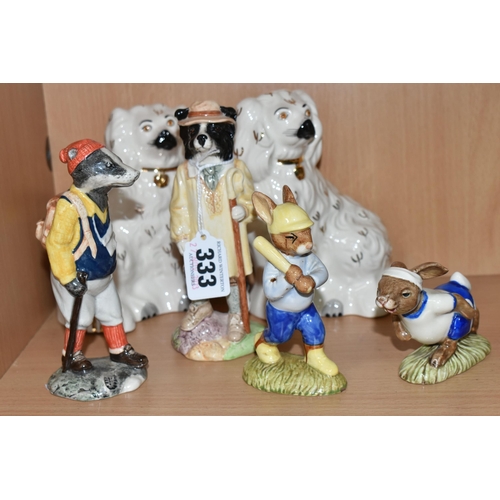 333 - A COLLECTION OF BESWICK COUNTRY FOLK FIGURES, comprising 'Shepherd Sheepdog' ECF5, 'Hiker Badger' EC... 