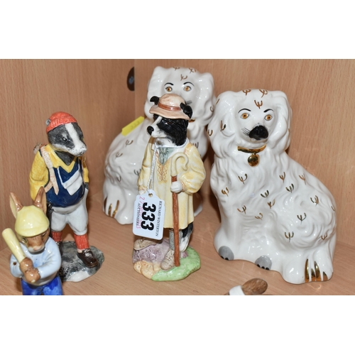 333 - A COLLECTION OF BESWICK COUNTRY FOLK FIGURES, comprising 'Shepherd Sheepdog' ECF5, 'Hiker Badger' EC... 