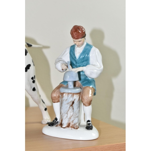 345 - A BESWICK DALMATIAN AND TWO ROYAL DOULTON FIGURES, comprising a large Beswick Fireside Models seated... 