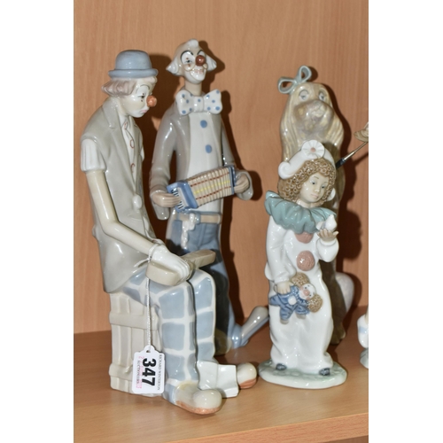 347 - A GROUP OF NAO AND OTHER SPANISH PORCELAIN FIGURES, comprising three Nao figures: 'A Bird in Hand' H... 