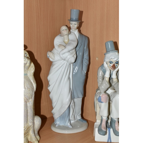 347 - A GROUP OF NAO AND OTHER SPANISH PORCELAIN FIGURES, comprising three Nao figures: 'A Bird in Hand' H... 